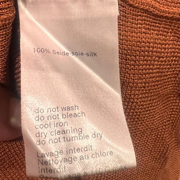 AKRIS | brown vneck sweater 100% silk - Picture 3 of 4